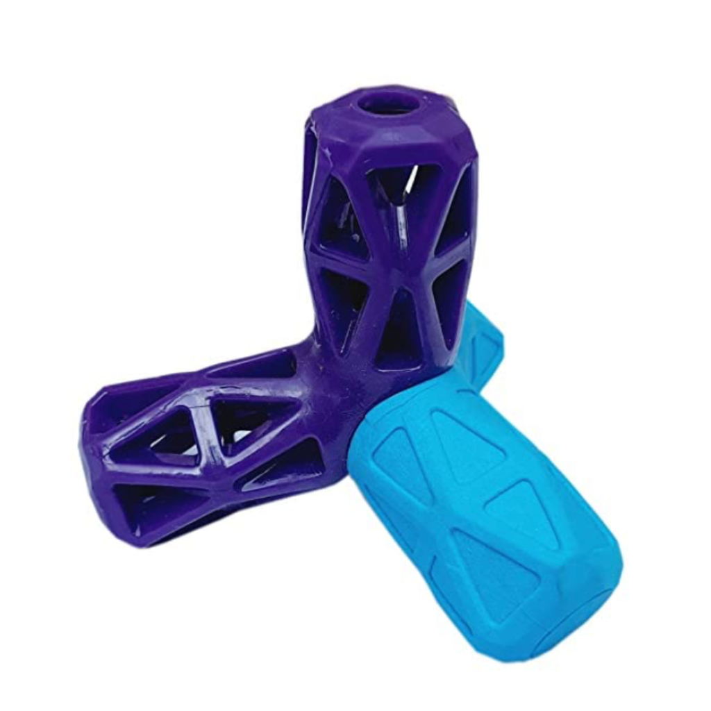 Woof Playtime Duo – Rugby Ball; 4-Leg Jack Chew Toy (Combo)