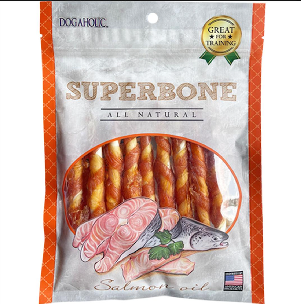 Superbone Knotted Peanut Butter + Super Bone Stick Salmon